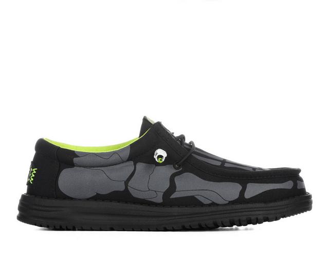 Men's HEYDUDE Wally Skeleton Feet-M Casual Shoes in Black/White color