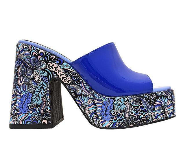 Women's Ninety Union Porto Platform Dress Sandals in Blue Multi color