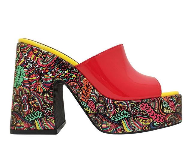 Women's Ninety Union Porto Platform Dress Sandals in Red Multi color