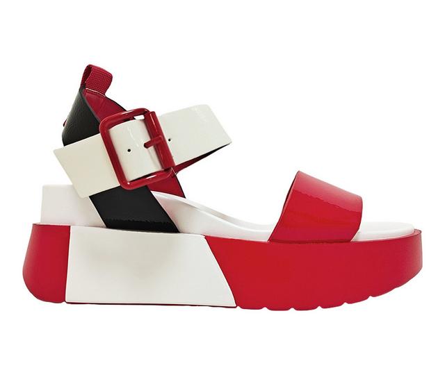 Women's Ninety Union Wonder Platform Wedge Sandals in Red Multi color