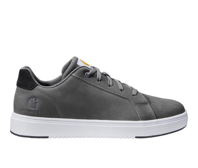 Women's Carhartt Detroit Leather EH Slip Resistant Shoes in Medium Grey color