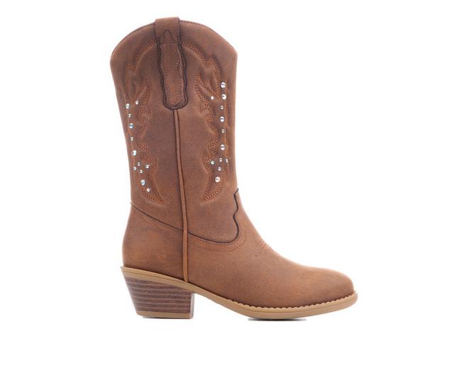 Girls' Y-Not Little Kid & Big Kid Layla Cowboy Boots in Brown color