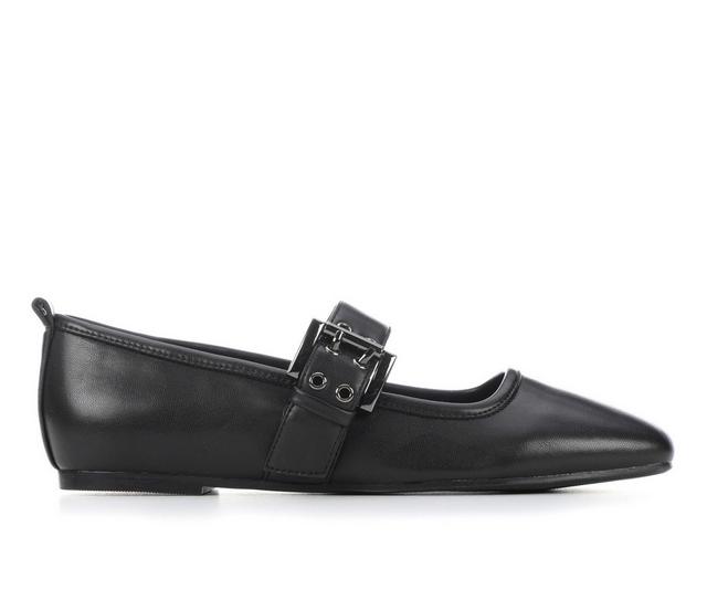 Women's Unr8ed Salem Flats in Black color