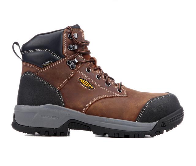 Men's KEEN Utility Evanston 6" WP Work Boots in Bison/Black color