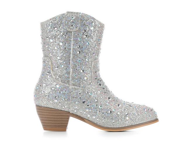 Girls' Badgley Mischka Little & Big Kid Caroline Cowboy Boots in Silver color