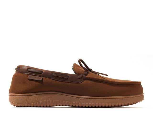 Dearfoams Pierce Microsuede Moc Slippers in CHESTNUT color