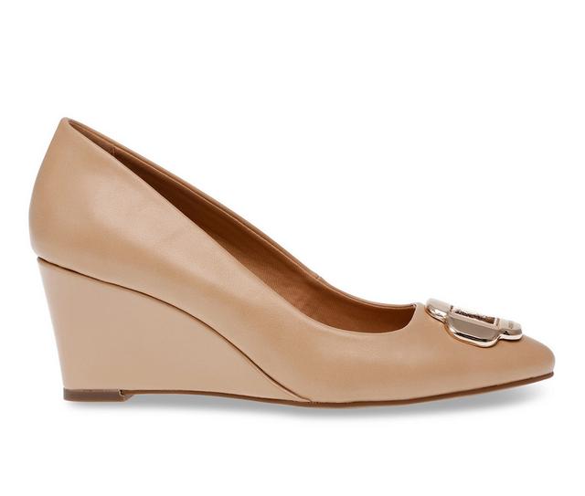 Women's Anne Klein Sophie Wedge Pumps in Nude color
