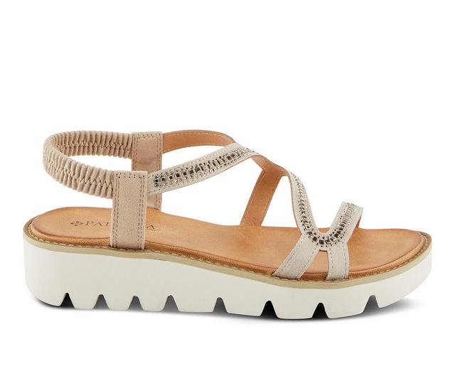 Women's Patrizia Zigged Low Wedge Sandals in Taupe color