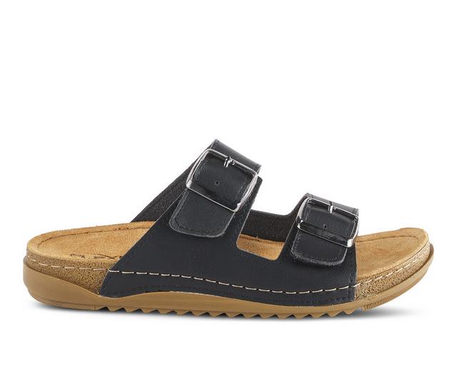 Women's Flexus Abbas Footbed Sandals in Black color