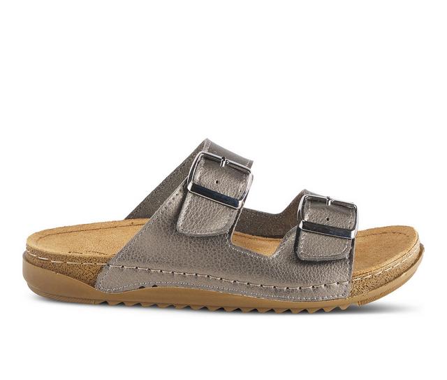 Women's Flexus Abbas Footbed Sandals in Pewter color