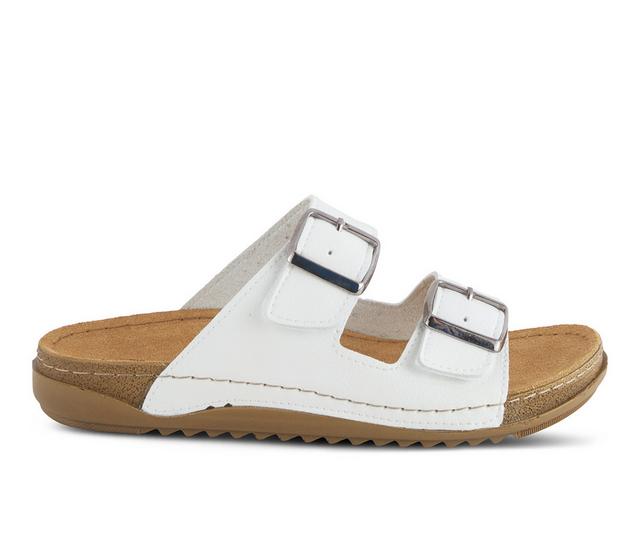 Women's Flexus Abbas Footbed Sandals in White color