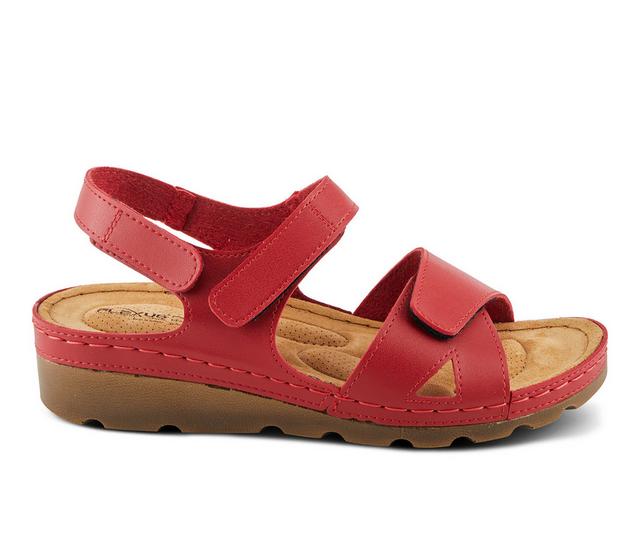 Women's Flexus Ariel Wedge Sandals in Red color