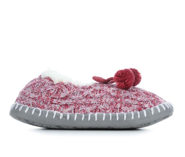 MUK LUKS Women's Knit Ballerina Slippers in Rose PowderL/XL color