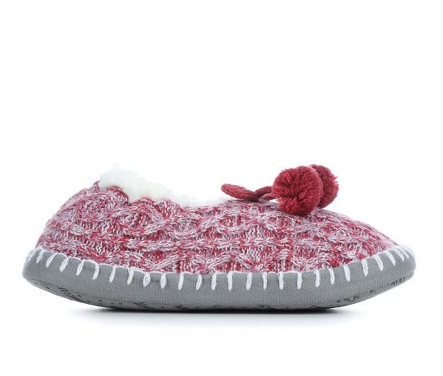 MUK LUKS Women's Knit Ballerina Slippers in Rose Powder S/M color