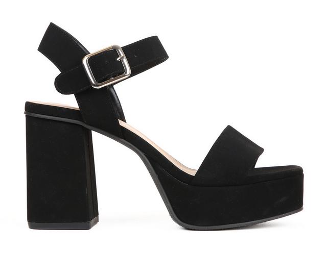 Women's Soda Macey-S Heeled Sandals in Black color