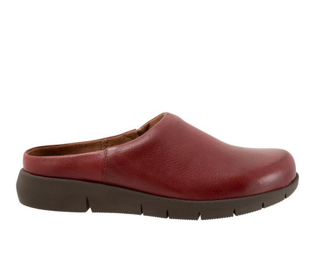 Women's Softwalk Andria Clogs in Dark Red color