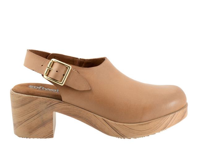 Women's Softwalk Fairbanks Clogs in Tan color