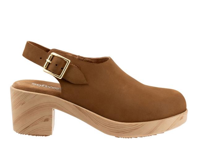 Women's Softwalk Fairbanks Clogs in Tan Nubuck color