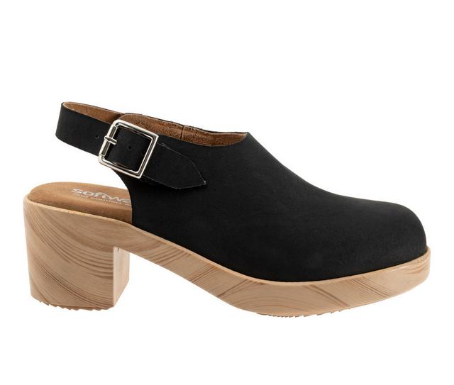 Women's Softwalk Fairbanks Clogs in Black Nubuck color