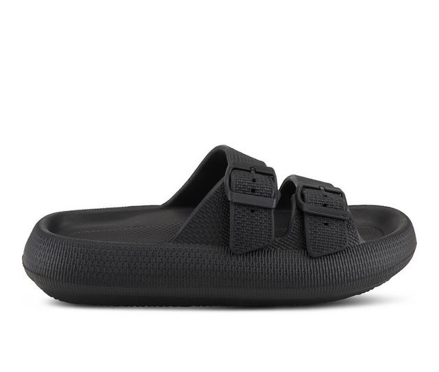 Women's Flexus Bubbles Waterproof Platform Slides in Black color