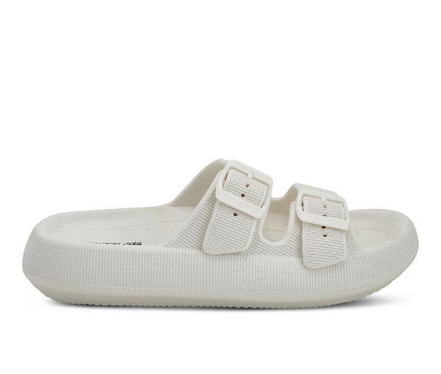 Women's Flexus Bubbles Waterproof Platform Slides in White color