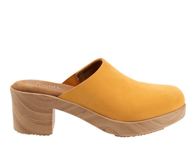 Women's Softwalk Felida Clogs in Mustard color