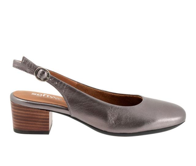 Women's Softwalk Largo Slingback Pumps in Pewter color