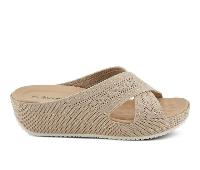 Women's Flexus Meshana Wedge Sandals in Taupe color