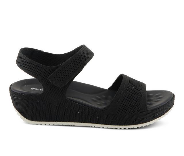 Women's Flexus Meshon Wedge Sandals in Black color