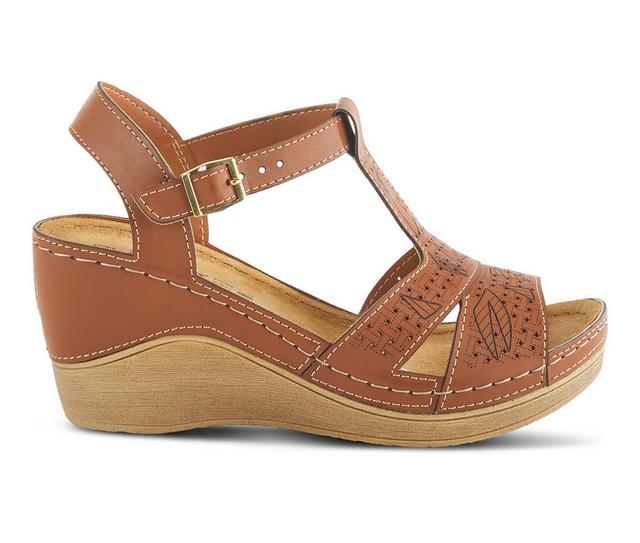 Women's Flexus Natala Wedge Sandals in Camel color