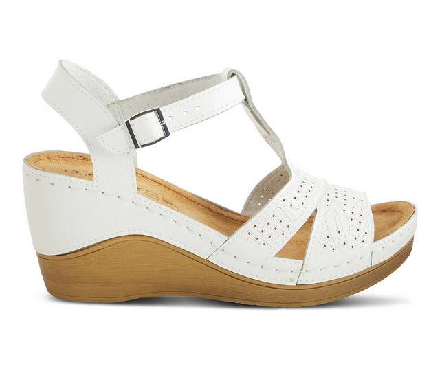 Women's Flexus Natala Wedge Sandals in White color