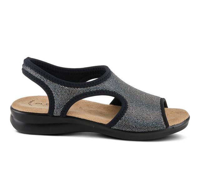 Women's Flexus Nyaman-Pindott Wedge Sandals in Black color