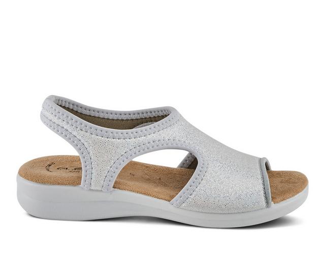 Women's Flexus Nyaman-Pindott Wedge Sandals in White color