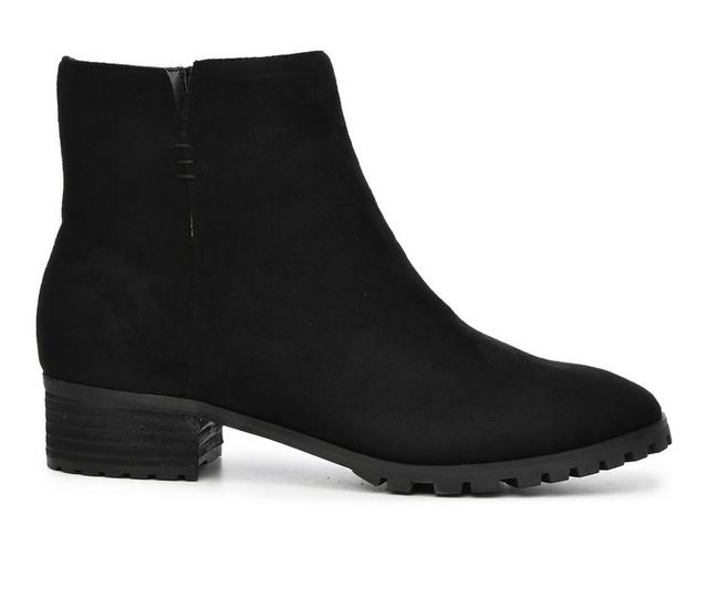 Women's Taryn Rose Emmy Booties in Black Micro color