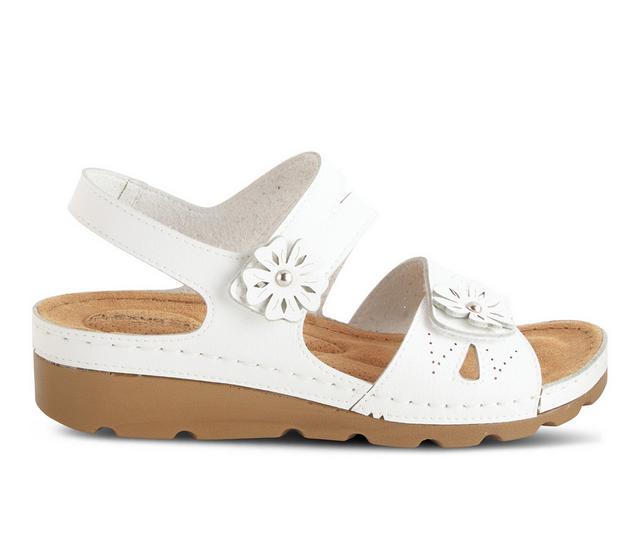 Women's Flexus Poncia Wedge Sandals in White color