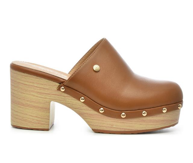 Women's Taryn Rose Miel Platform Clogs in Tan color