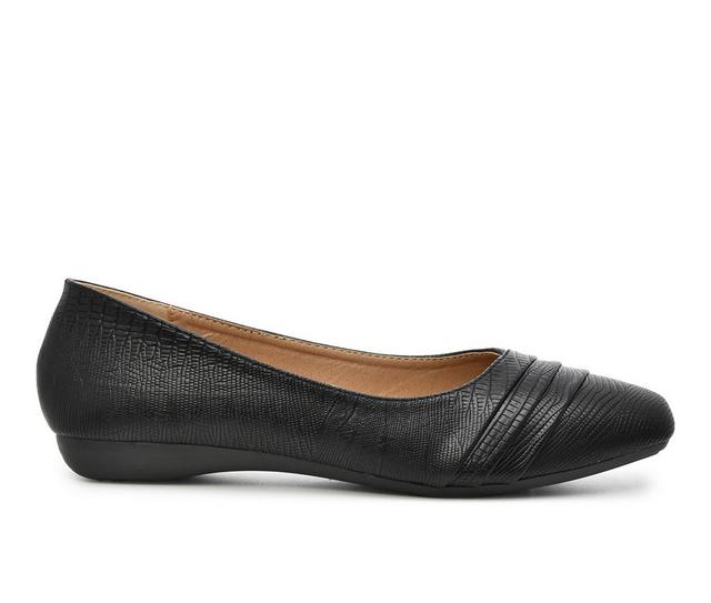 Women's Taryn Rose Ponder Flats in Black Croco color