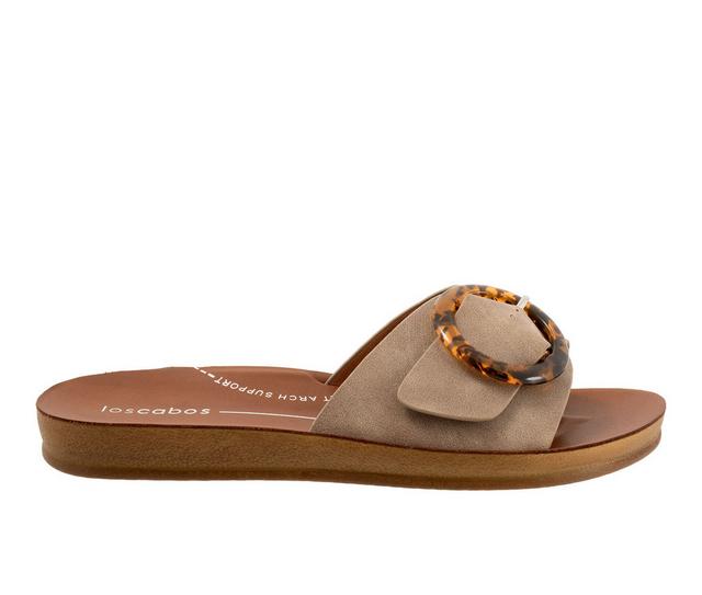 Women's Los Cabos Dos Footbed Sandals in Taupe color