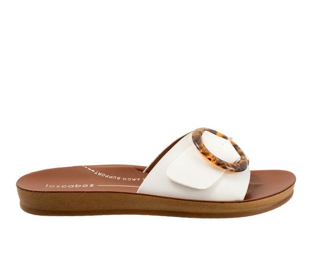 Women's Los Cabos Dos Footbed Sandals in White color