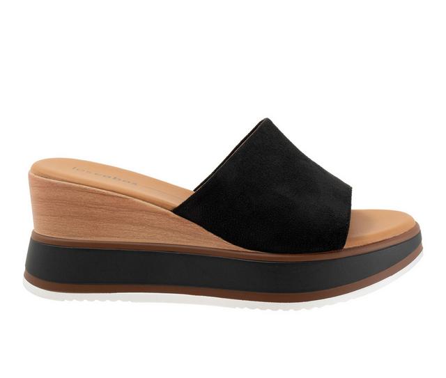 Women's Los Cabos Kaiah Platform Wedge Sandals in Black Suede color