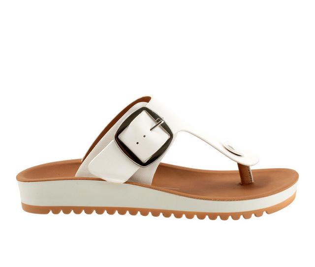 Women's Los Cabos Nada Footbed Sandals in White color