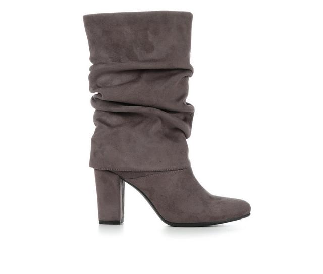 Women's Y-Not Compassion Fold Heeled Boots in Grey color