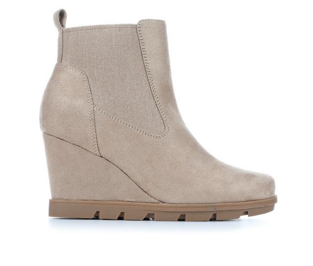 Women's Unr8ed Cabin Wedge Booties in Sand color