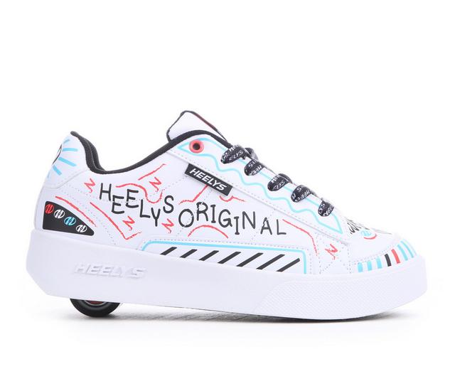 Kids' Heelys Little Kid & Big Kid Digilo Print Skate Sneakers in White/Black/Mlt color