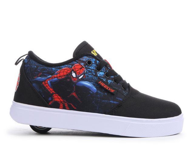 Boys' Heelys Little Kid & Big Kid Pro 20 Spiderman Mid-Top Skate Sneakers in Black/Red/Blue color