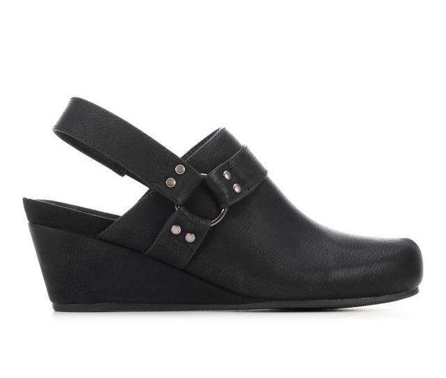 Women's Vintage 7 Eight Frankie Clog Wedges in Black color