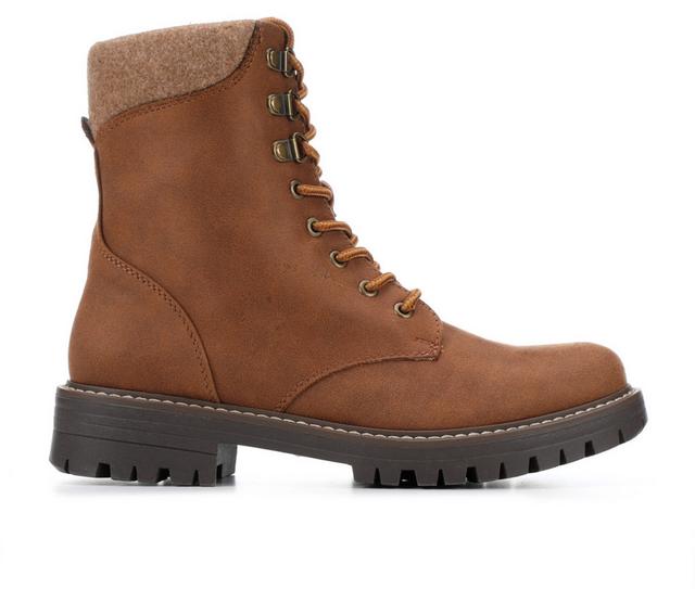 Women's Cliffs by White Mountain Milos Combat Boots in Lt Brown color
