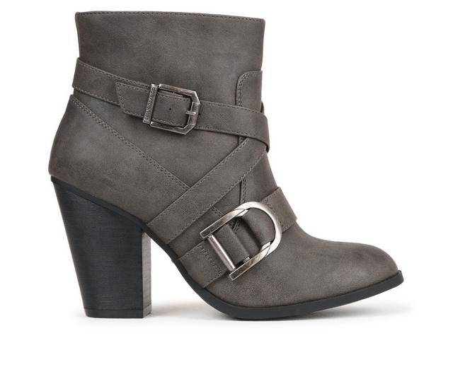 Women's Daisy Fuentes Cady Heeled Booties in Dark Grey color