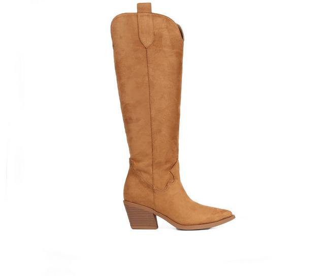 Women's Rock And Candy Manila Knee High Boots in Tan color