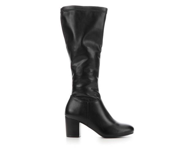 Women's Solanz Classic Knee High Boots in Black Stretch color